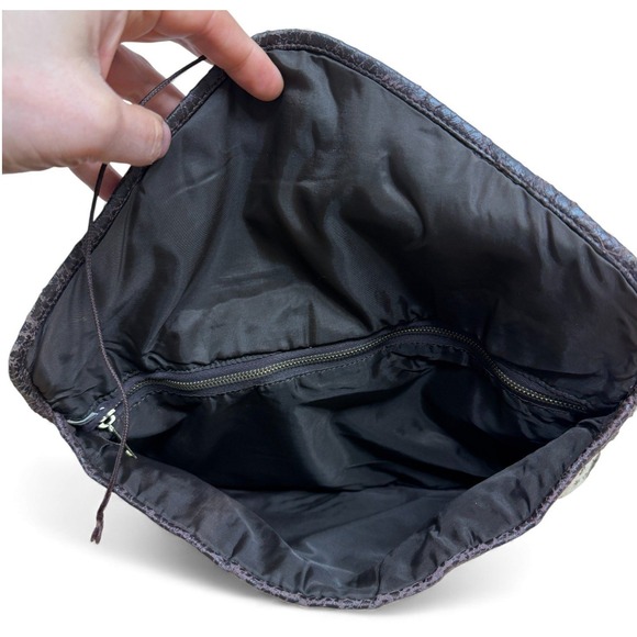 Vintage Yves Saint Laurent YSL Monogram Canvas Pouch Portfolio Clutch Brown - Picture 10 of 14